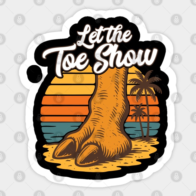 Camel Toe Let the Toe Show Funny Beach Meme Sticker by belownormal